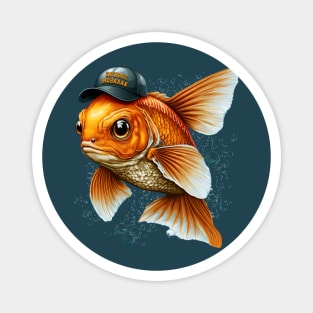 Steet Goldfish in Hat Nowruz Mobarak Magnet